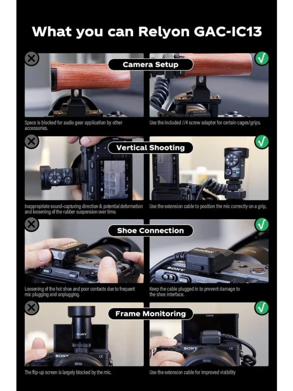 Off-Camera Audio Extension Cable for Sony Cameras - Compatible with A7 Series